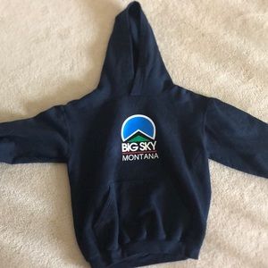 Champion youth large hoodie navy big sky Montana